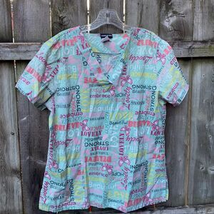 Scrub studio scrub top sz. M